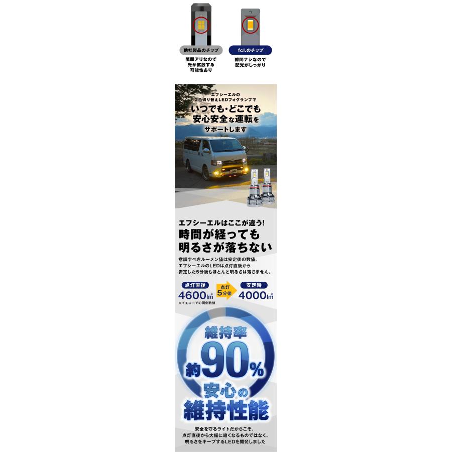 fcl. ハイエース200系 led フォグランプ 2色切り替え psx26w 4型 5型 6