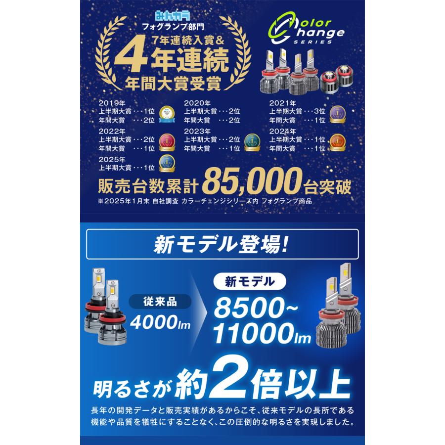fcl. led フォグランプ 2色切り替え h11 h8 h16 hb4 イエロー 黄色