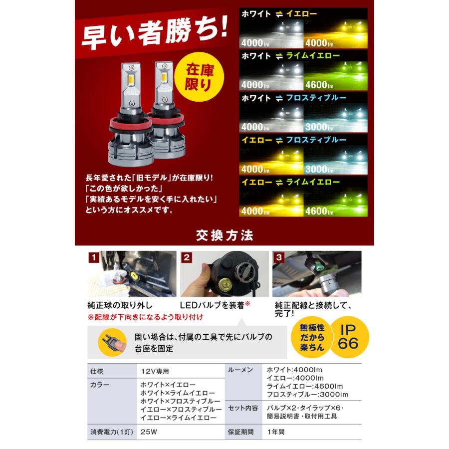 fcl. LED H11 H16 H8 HB4 フォグランプ 2色切り替え 3色切り替え LED