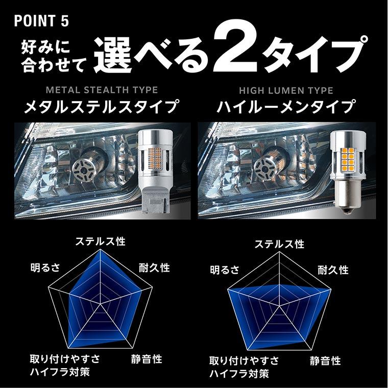 fcl. t20 led ウインカー t20ピンチ部違い s25 抵抗内蔵 led