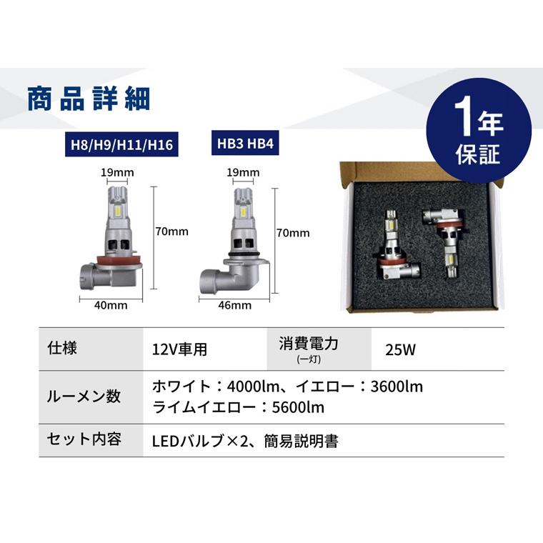 fcl. フォグランプ h8 h11 h16 hb4 hb3 led フォグ ヘッドライト 黄色