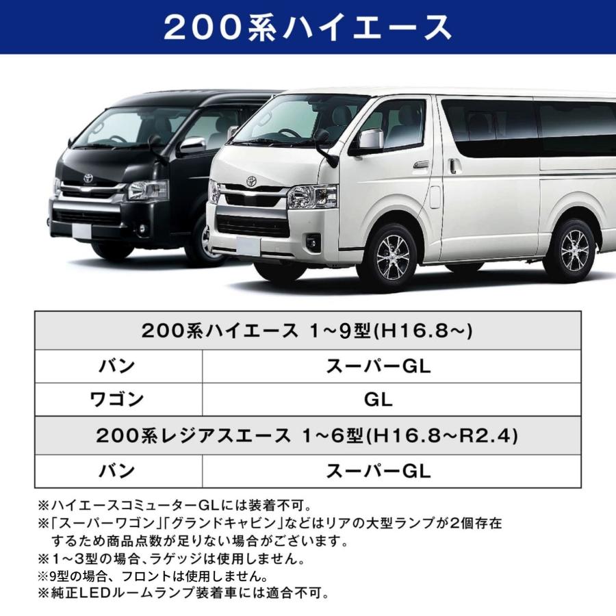 ハイエース 200系 led ルームランプ 9型 新型 8型 7型 〜1型 調光 ホワイト 電球色 暖色 リモコン 明るさ調整 車内灯 内装 | fcl. | 07