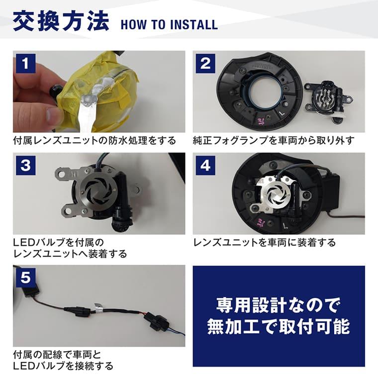 アウトランダーphev Gn0w 新型アウトランダーphev 2色切り替え led フォグランプ ホワイト イエロー 黄色 後付け 純正LED レンズユニット 交換 フォグレンズ | fcl. | 22