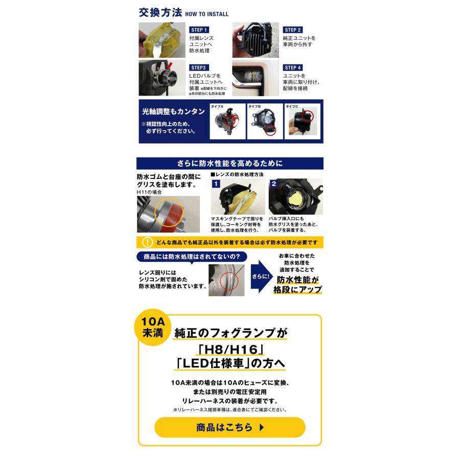fcl. フォグランプ led 後付け 2色切り替え フォグランプユニット