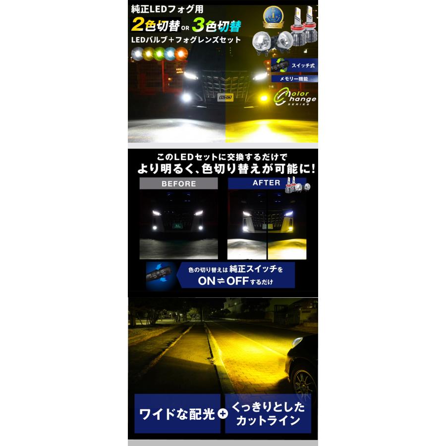 fcl. フォグランプ led 後付け 2色切り替え フォグランプユニット