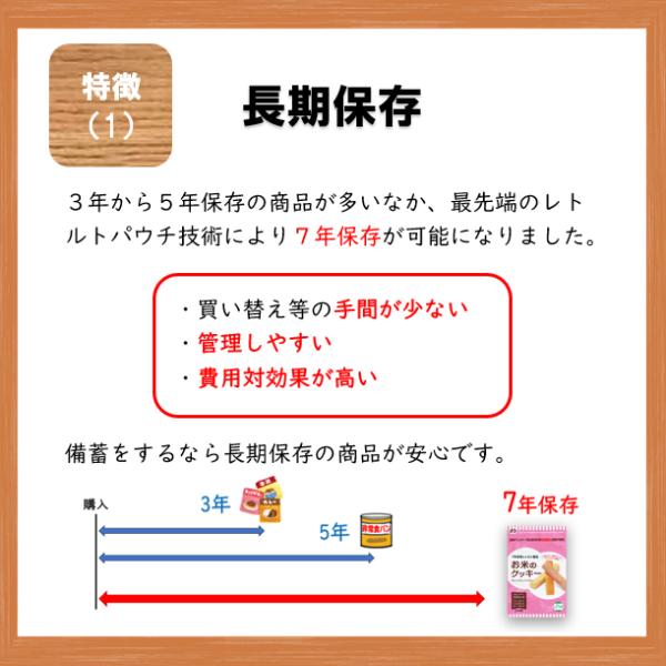 お米のクッキー　グリーンケミー　100食　保存食　非常食　レトルト　間食　おやつ　７年　日本製 　送料無料　アレルギー　ハラール｜fcsys｜04