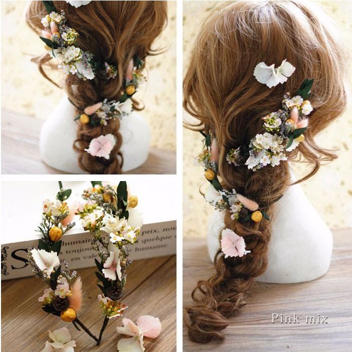 ヘッドドレス 髪留め 髪飾り 花嫁 コサージュ 二次会 ヘアアレンジ