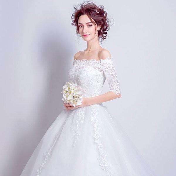 好評 海外ウエディング オフショルダー ロングトレーンのプリンセスライン 前ミニ ウェディングドレス 発表会 結婚式 二次会 小さいサイズ 大きい Xs Xxxl ウエディングドレス Williamsav Com