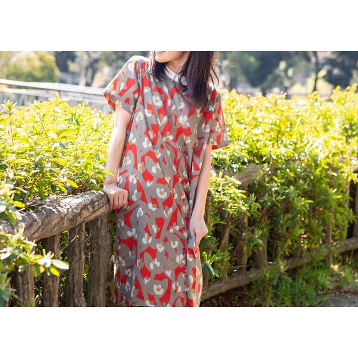 涼綿 ワンピース レディース 女性用 トップス ロング丈 半袖 婦人用  綿 コットン 日本製 ギフト プレゼント 高島ちぢみ | 絹屋 | 12