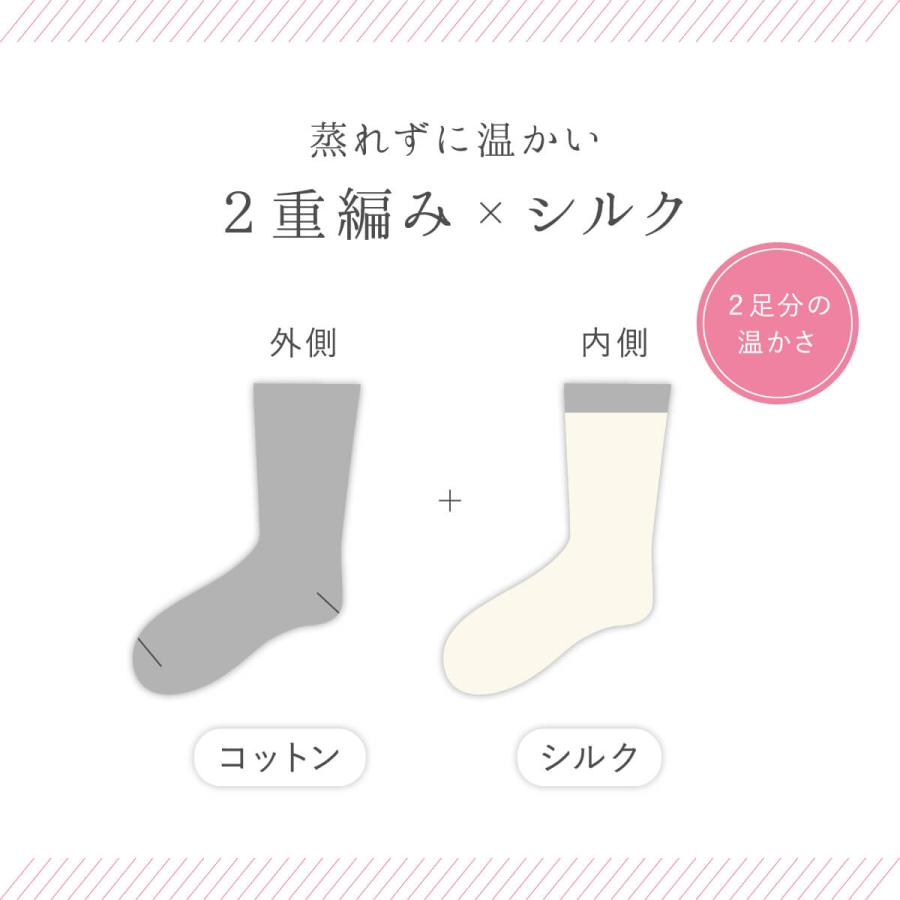 靴下 ２重編み コットン 履き口ゆったり レディース 女性用 冷えとり 暖かい あったかくつした 絹屋 日本製 ギフト プレゼント | 絹屋 | 13