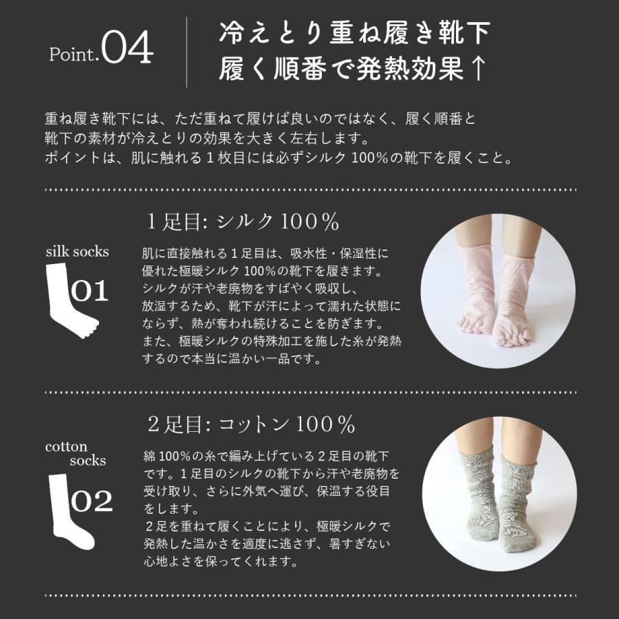 絹屋 冷えとり靴下 シルク 極暖 レディース 重ね履き 女性用 暖かい