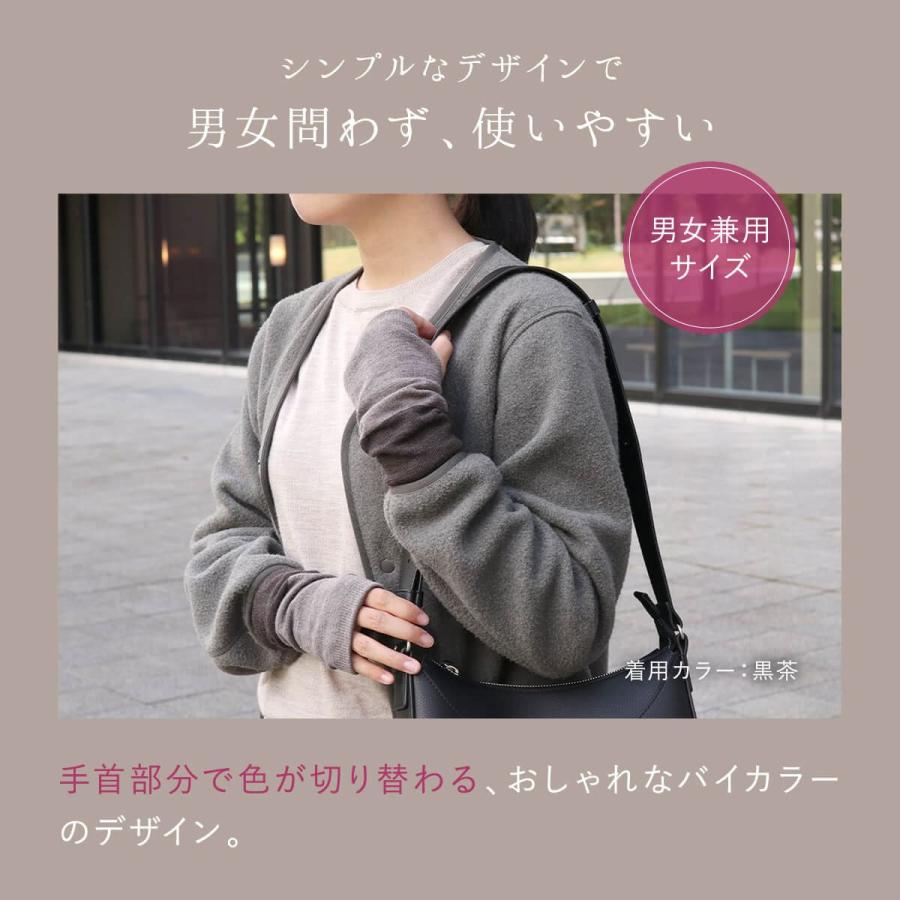 N125 新品未使用 タグ付き ミンク アームウォーマー 定価 グレー 手袋 MKY factory アームウォーマー 日本製 シルク 冬 指なし 指ぬき