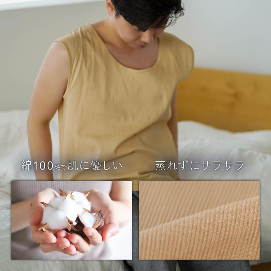 涼綿 アンダーウェア 半袖 カットソー メンズ 男性用 インナー 肌着 スーピマ 冷感 インナー シャツ ギフト | 絹屋 | 06