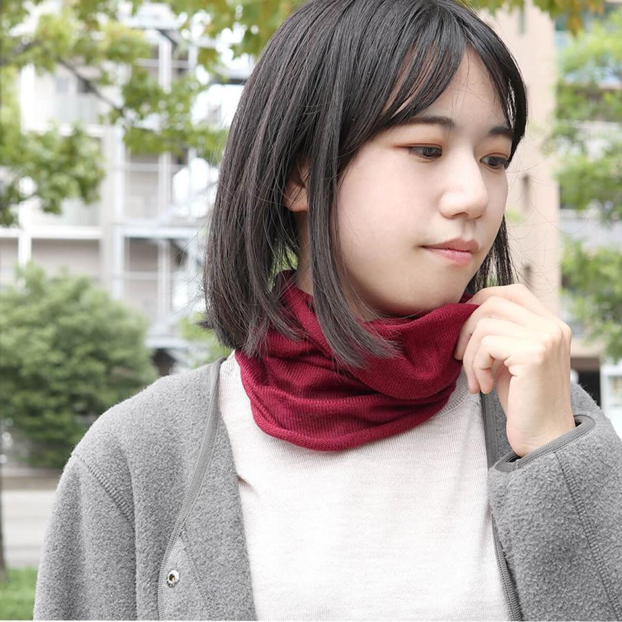 絹屋 ネックウォーマー 二重編み 極暖 シルク 綿 レディース 無縫製