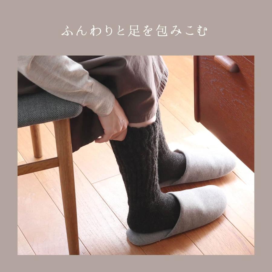 絹屋 内側 シルク レッグウォーマー 付き ふっくら パイル 靴下 ソックス ルームソックス 日本製 あったか 暖かい プレゼント ギフト | 絹屋 | 06