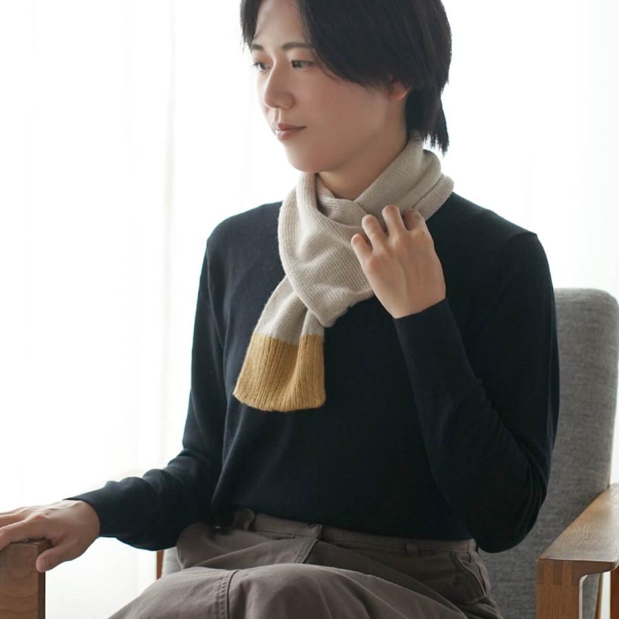 絹屋 マフラー 内側シルク カシミヤ ウール レディース 日本製 2重編み