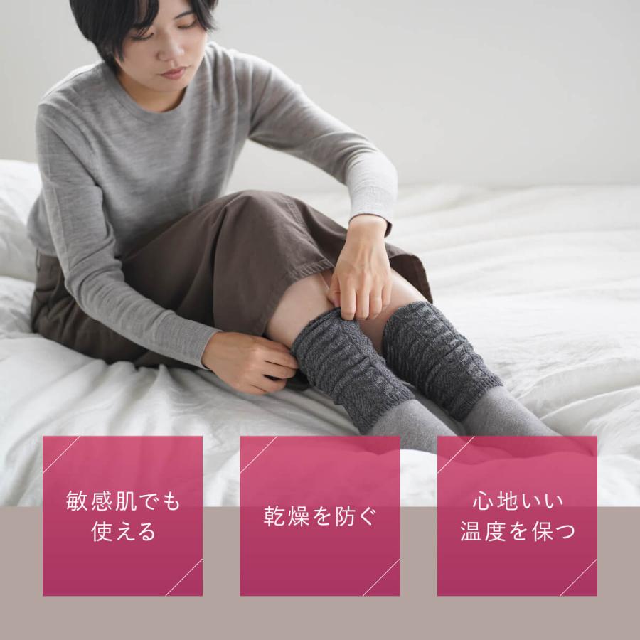 絹屋 内側 シルク 2重編み チクチク しにくい ウール レッグウォーマー 日本製 足 冷え 厚手 レディース 冷えとり ギフト | 絹屋 | 04