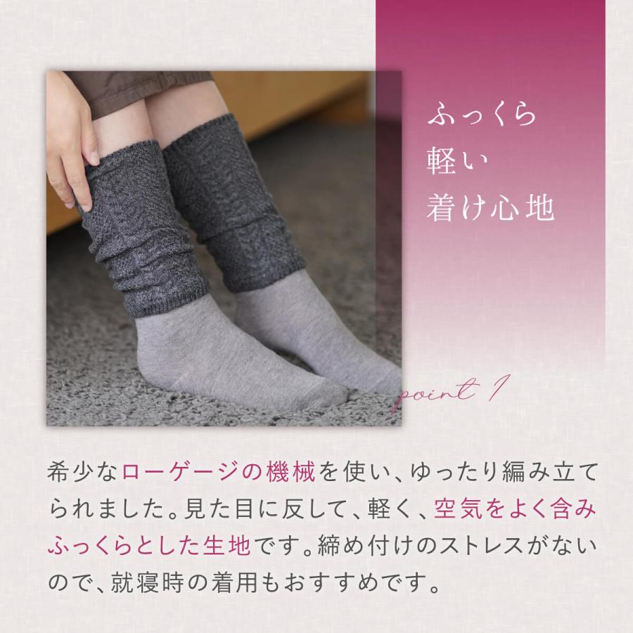 絹屋 内側 シルク 2重編み チクチク しにくい ウール レッグウォーマー 日本製 足 冷え 厚手 レディース 冷えとり ギフト | 絹屋 | 08