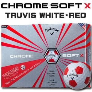 キャロウェイ　CHROME SOFT X（クロム ソフト エックス） TRUVIS（トゥルービス） ≪WHITE/RED≫　ボール　（12球） 【数量限定品】 | 