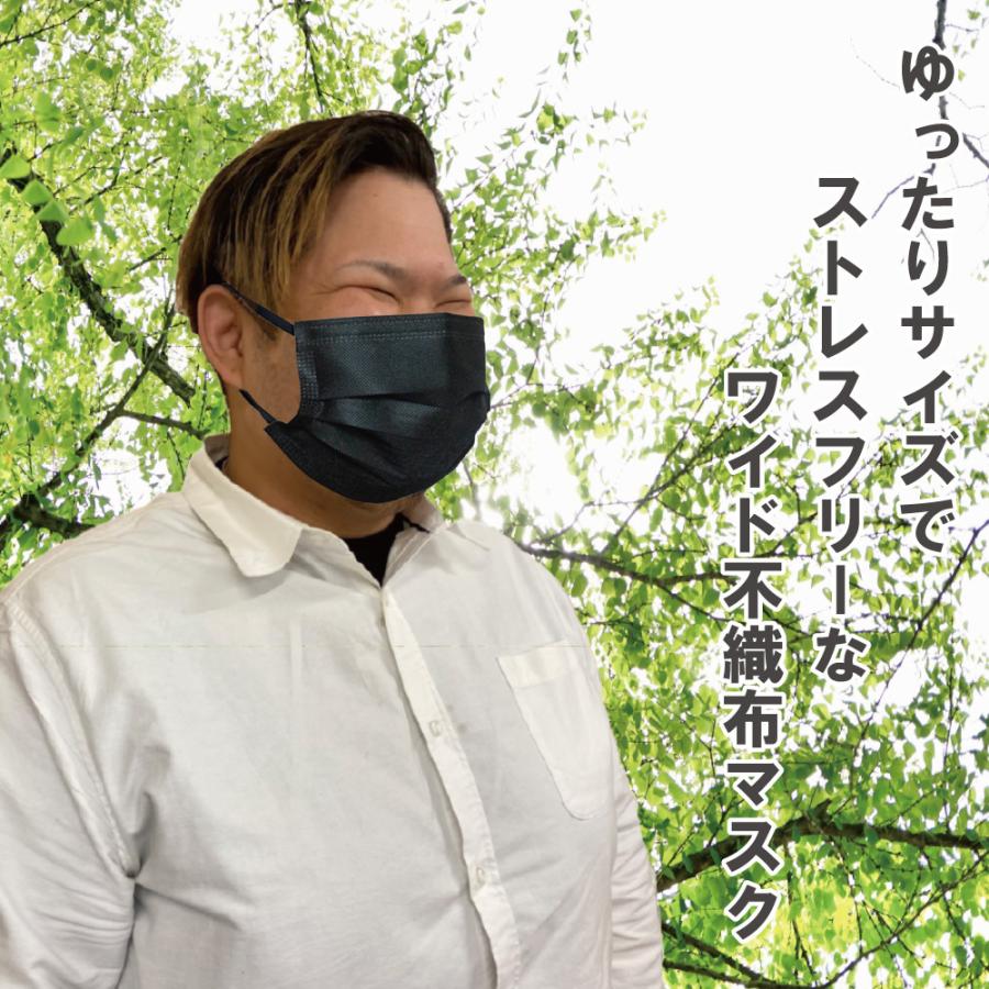 大きいサイズの不織布マスク 21cm ホワイト ブラック マスク 大きな