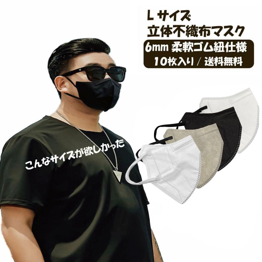不織布 Lサイズ 立体不織布マスク モテマスク バイカラー お試し10枚
