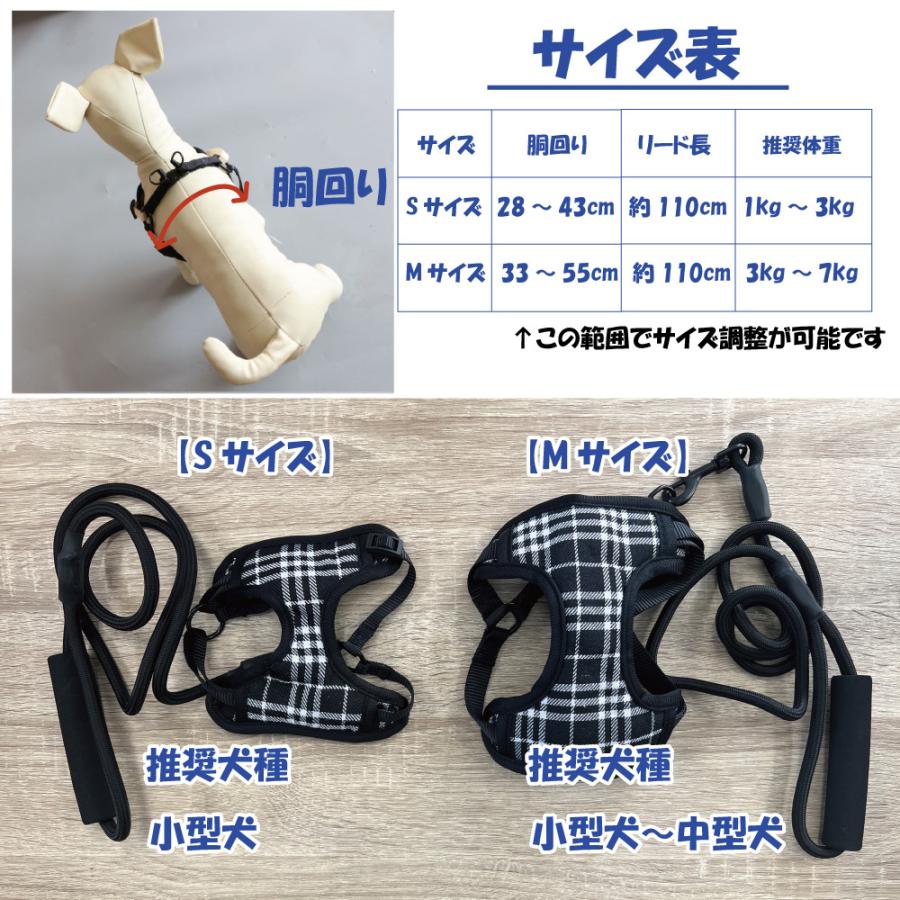 BEAMS DESIGN チェック柄ハーネス 小型犬用　3S 2匹セット BEAMS DESIGN チェック柄ハーネス 小型犬用 3S 2匹セット
