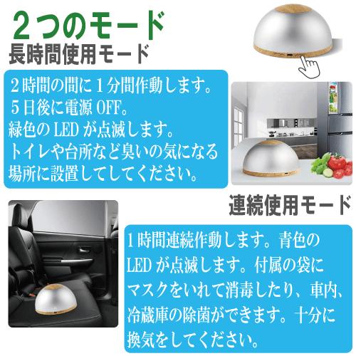 オゾン発生機 空気清浄機 小型脱臭機 除菌脱臭装置 USB充電式