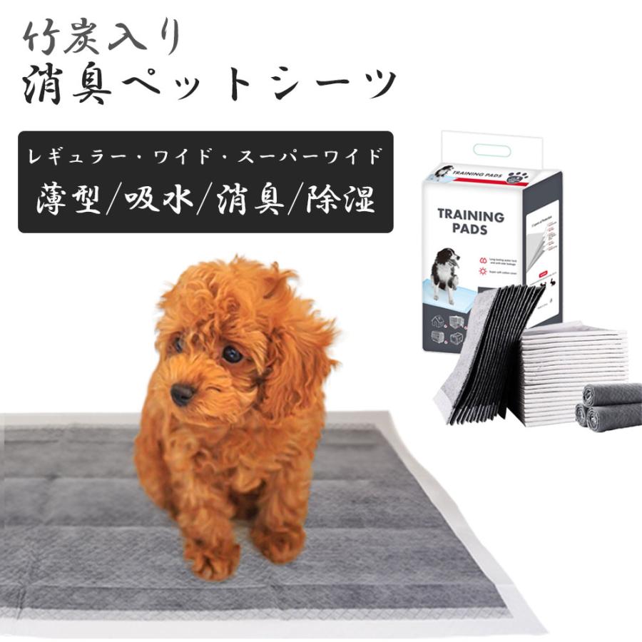 ペットシーツ 薄型 しっかり吸収 竹炭 レギュラー ワイド スーパー