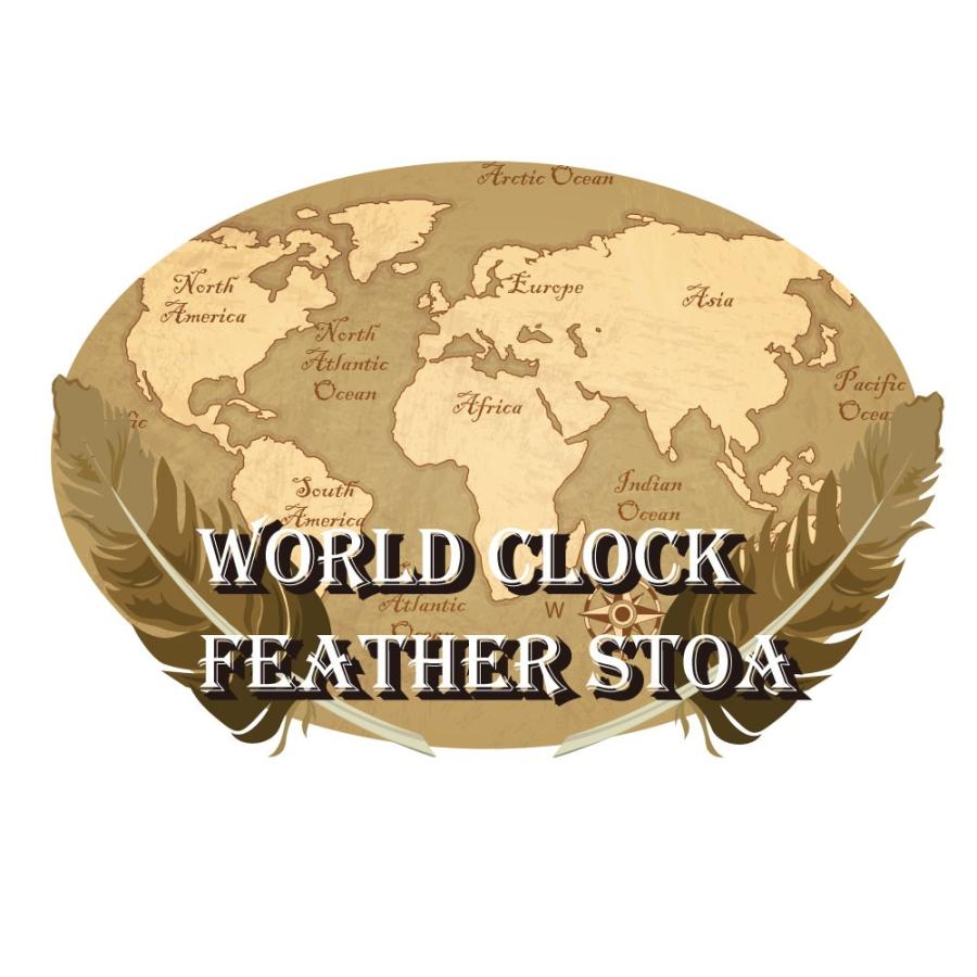 特大掛け時計 大きい 木製時計 世界時計 世界地図 World clock