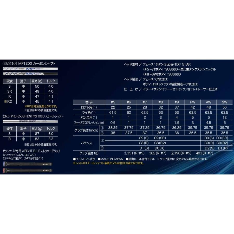 XXIO ダンロップ DUNLOP ゼクシオ 12 アイアン 単品 スチール 日本正規