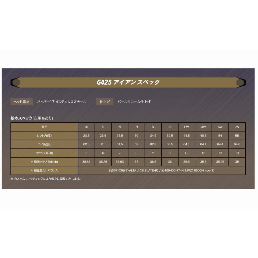 PING（ピン） G425 アイアン スチール 単品 完全受注生産 日本正規品 追加注文のみ受付｜feaz｜11