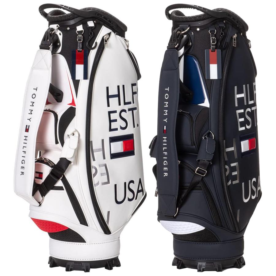 TOMY ゴルフキャディバッグ エナメルホワイト TOMMY HILFIGER GOLF トミー ヒルフィガー ゴルフ カート