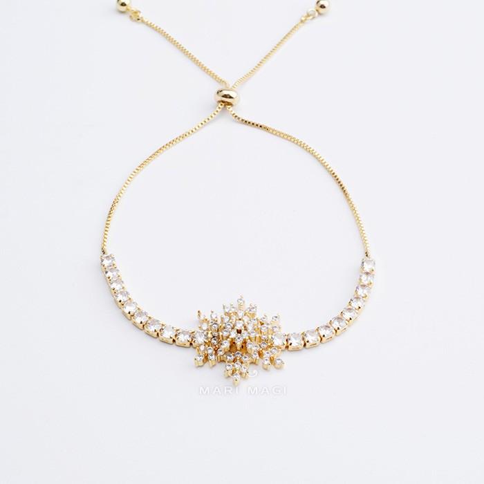 ブレスレット 金属アレルギー対応 アクセサリー コーティング 雪花 雪 結晶 18k ゴールド シルバー925 ジルコニア 星 サークル オフィス おしゃれ ゴールド |  | 05