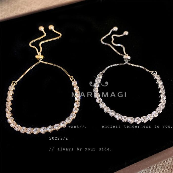 marimagi ブレスレット クローバー 金属アレルギー対応 アクセサリー コーティング ジルコン 18k ゴールド シルバー925 ジルコニア サークル オフィス おしゃれ |  | 06