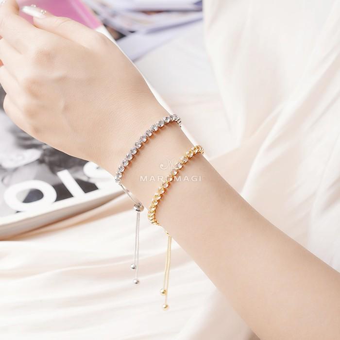 marimagi ブレスレット クローバー 金属アレルギー対応 アクセサリー コーティング ジルコン 18k ゴールド シルバー925 ジルコニア サークル オフィス おしゃれ |  | 01