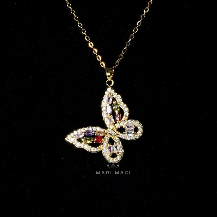 MARIMAGI ネックレス 蝶 ダイヤ級 金属アレルギー コーティング ラリエット レディース シンプル チェーン 大人 上品 エレガント 華奢 オフィス 通勤 |  | 08
