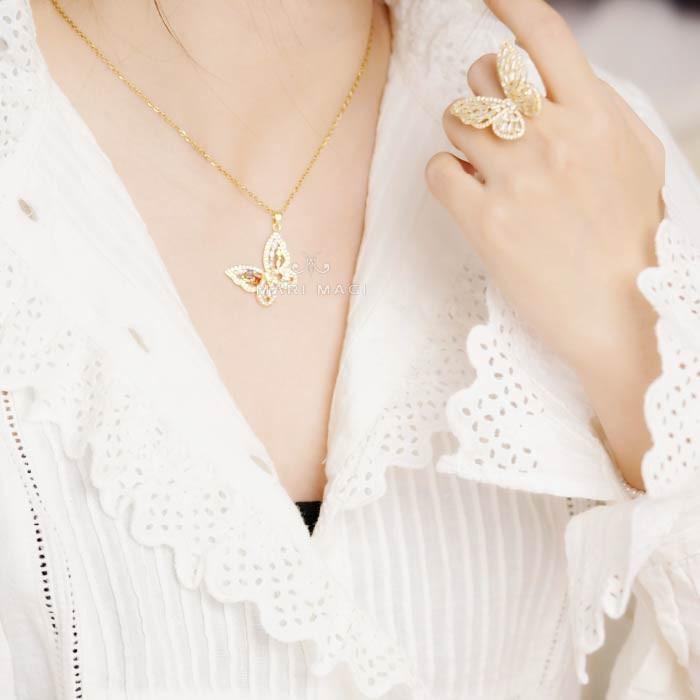 MARIMAGI ネックレス 蝶 ダイヤ級 金属アレルギー コーティング ラリエット レディース シンプル チェーン 大人 上品 エレガント 華奢 オフィス 通勤 |  | 12