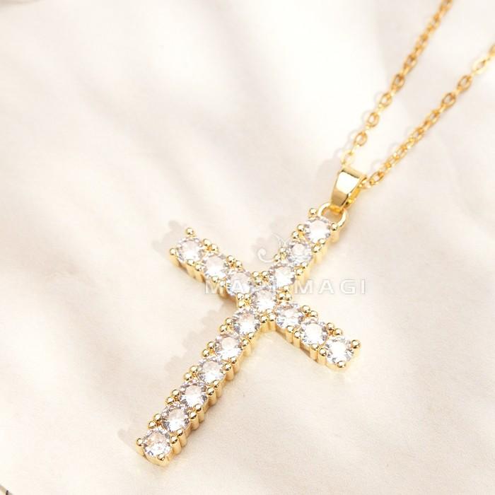 ネックレス レディース 十字架 金属アレルギー対応 ゴールド シルバー プチプラ ジルコニアMARI MAGI シンプル ジュエリー ギフト 女性 プレゼント 誕生日 |  | 18