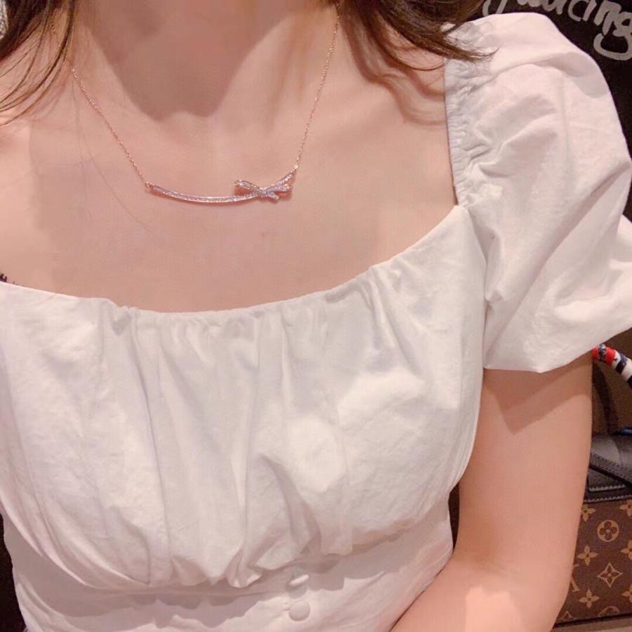 MARIMAGI ネックレス リボン ダイヤ級 金属アレルギー コーティング ラリエット レディース シンプル チェーン 大人 上品 エレガント 華奢 オフィス 通勤 |  | 03