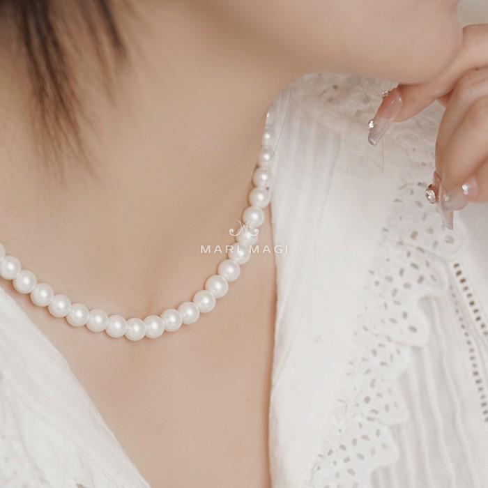 MARI MAGI パールネックレス レディース 真珠 8mm 40cm ガラス 冠婚葬祭 結婚式 葬式 入学 入園 卒業 卒園 フォーマル 30代 40代 50代 |  | 02