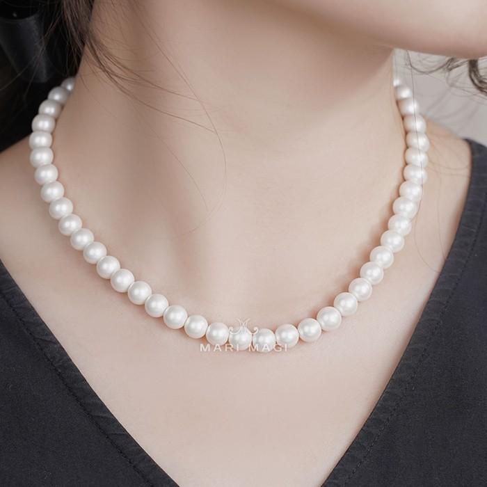 MARI MAGI パールネックレス レディース 真珠 8mm 40cm ガラス 冠婚葬祭 結婚式 葬式 入学 入園 卒業 卒園 フォーマル 30代 40代 50代 |  | 01