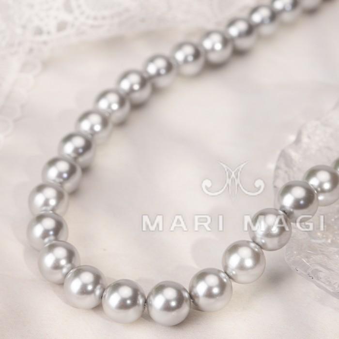 MARI MAGI パールネックレス レディース 真珠 10mm 40cm ガラス 冠婚葬祭 結婚式 葬式 入学 入園 卒業 卒園 フォーマル 30代 40代 50代 | 