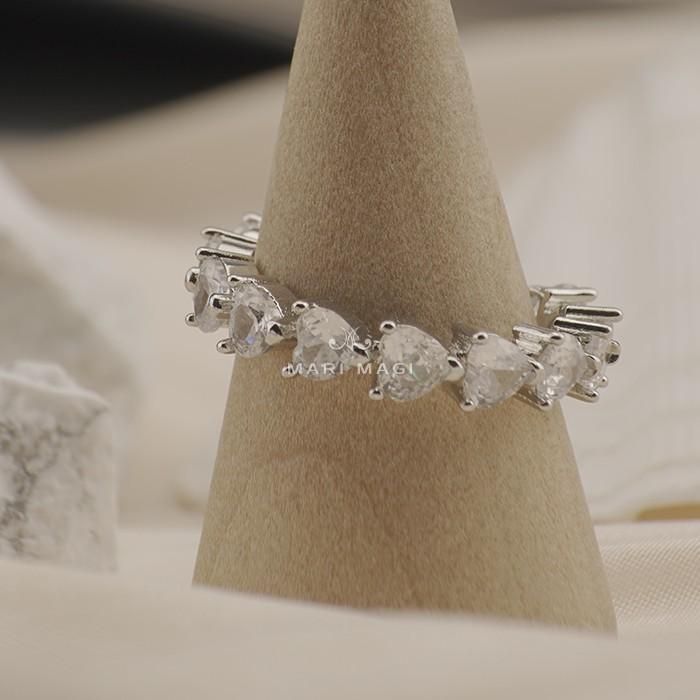 MARI MAGI ジルコン  ハートリング ゴールド シルバー 指輪 レディース 18K 10金 10K ホワイトゴールド 記念日ギフト プレゼント 金属アレルギー ジュエリー |  | 05