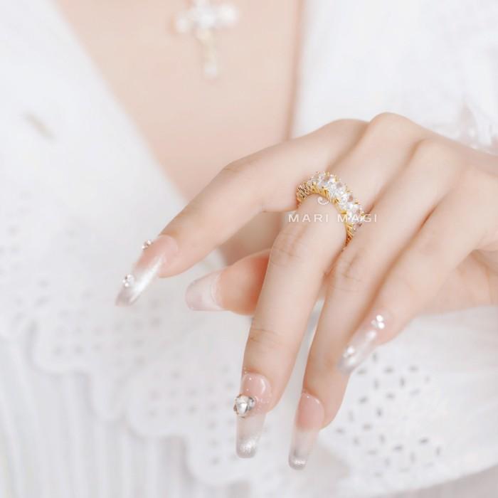 MARI MAGI ジルコン 楕円形 リング ゴールド シルバー 指輪 レディース 18K 10金 10K ホワイトゴールド 記念日ギフト プレゼント 金属アレルギー ジュエリー |  | 13