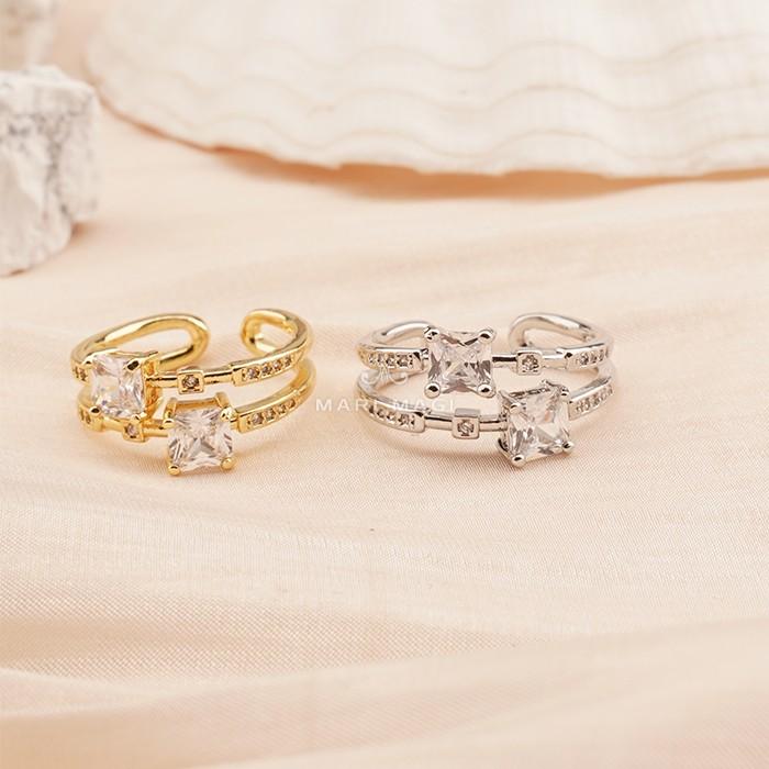 marimagi 指輪 おしゃれ かわいい シルバー ゴールド ピンク カラー ニッケルフリー サージカルステンレス 316L 金属アレルギー対応 レディース キラキラ | 
