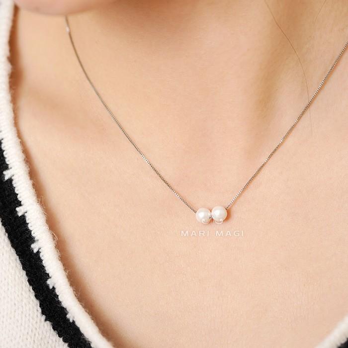 パールネックレス 二粒 6mm 18金 大粒 冠婚葬祭 葬式 結婚式 フォーマル パーティー アコヤ貝 パール レディース ピンクゴールド ホワイトゴールド 長さ調整可能 |  | 01