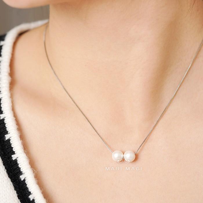 パールネックレス 二粒 8mm 18金 大粒 冠婚葬祭 葬式 結婚式 フォーマル パーティー アコヤ貝 パール レディース ピンクゴールド ホワイトゴールド 長さ調整可能 |  | 05