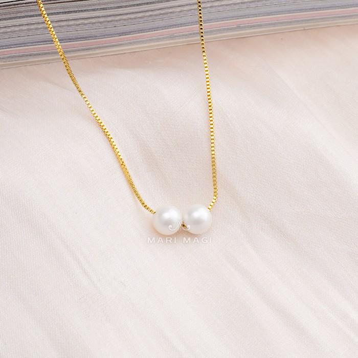 パールネックレス 二粒 8mm 18金 大粒 冠婚葬祭 葬式 結婚式 フォーマル パーティー アコヤ貝 パール レディース ピンクゴールド ホワイトゴールド 長さ調整可能 |  | 11