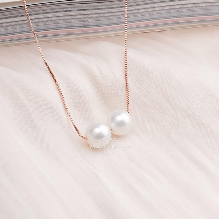 パールネックレス 二粒 10mm 18金 大粒 冠婚葬祭 葬式 結婚式 フォーマル パーティー アコヤ貝 レディース ピンクゴールド ホワイトゴールド 長さ調整可能 |  | 12