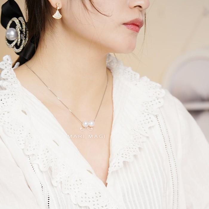 パールネックレス 二粒 10mm 18金 大粒 冠婚葬祭 葬式 結婚式 フォーマル パーティー アコヤ貝 レディース ピンクゴールド ホワイトゴールド 長さ調整可能 |  | 06